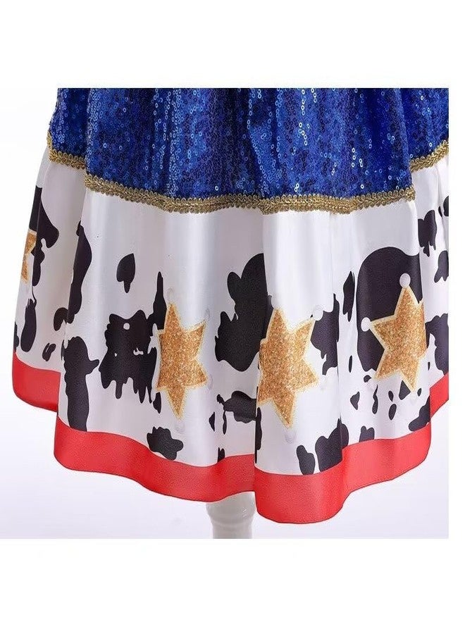 Lgandpg Jessie Costume for Little Girls Cowgirl Sequins Dress with Hat Red - Image 5
